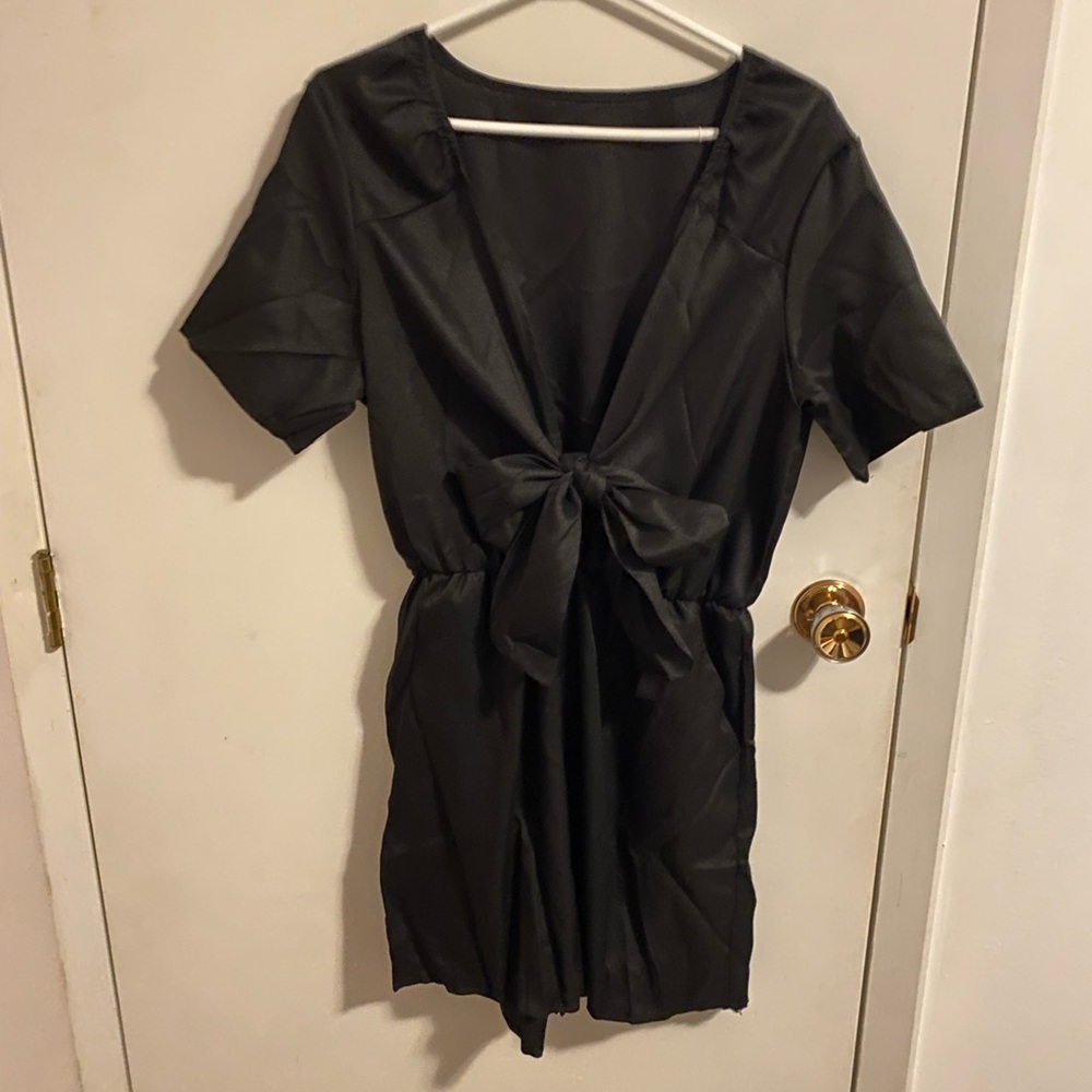 Black Romper with Bow